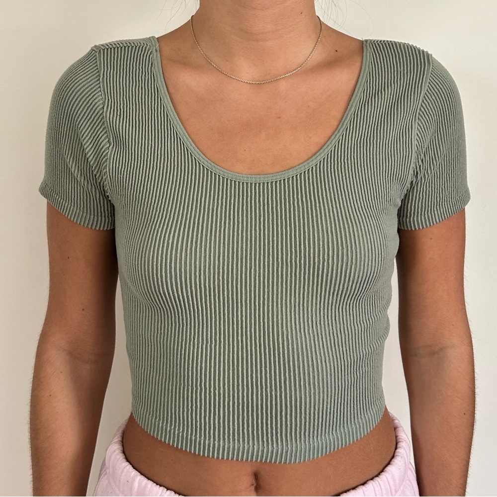 sage green going out top